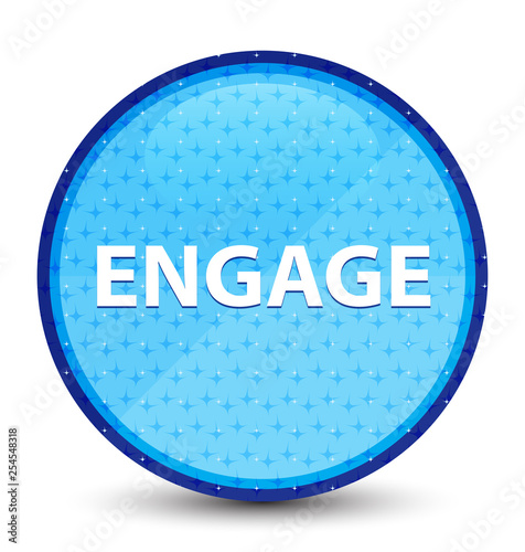 Engage galaxy cyan blue round button
