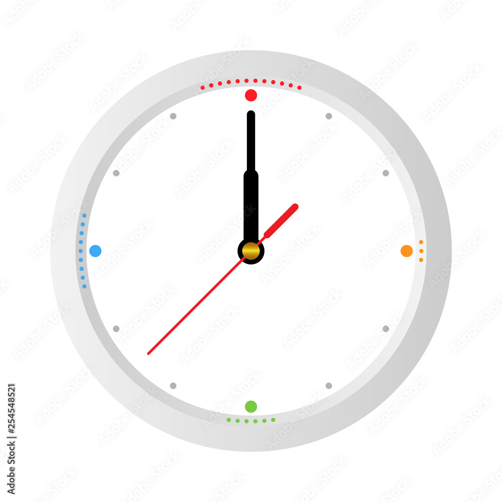twelve, modern white realistic clock concept twelve, modern white realistic clock concept