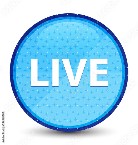 Live galaxy cyan blue round button