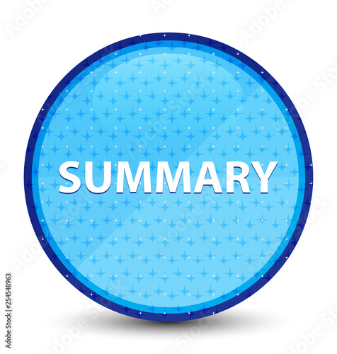 Summary galaxy cyan blue round button