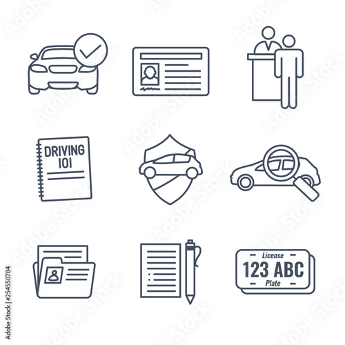Drivers Test and License Icon Set and - Web Header Banner
