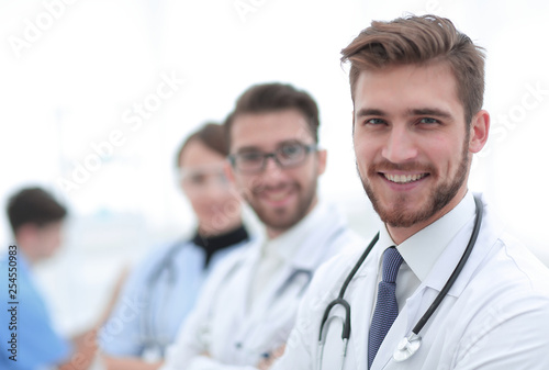 Portrait of friendly male doctor smiling