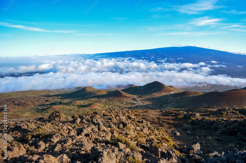 View of Mauna Kea at ten thousand feet