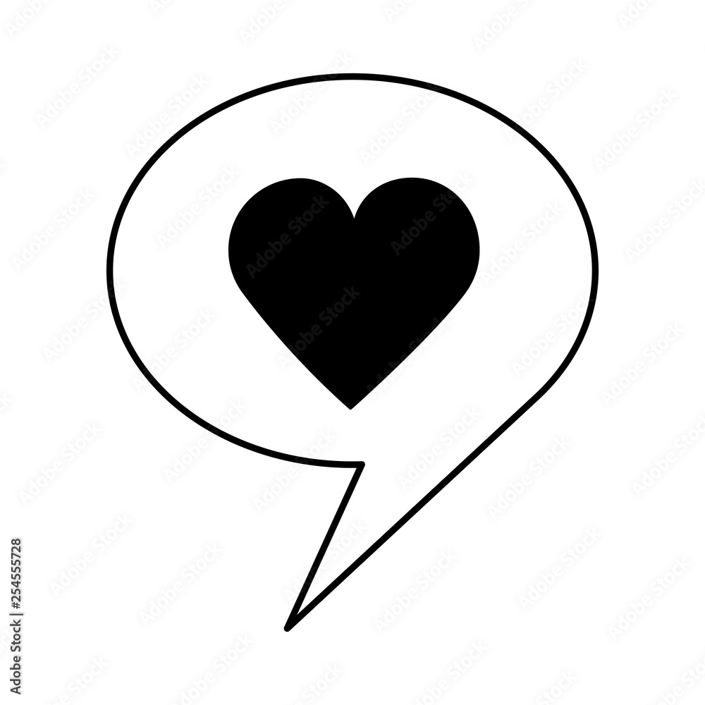 love heart speech bubble