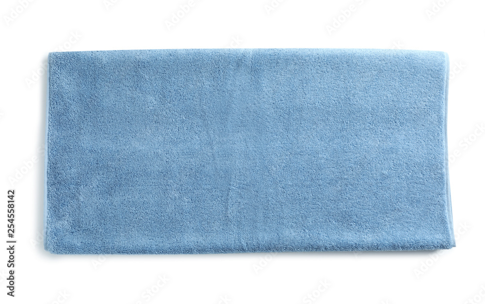 Soft folded towel isolated on white, top view Soft folded towel isolated on white, top view