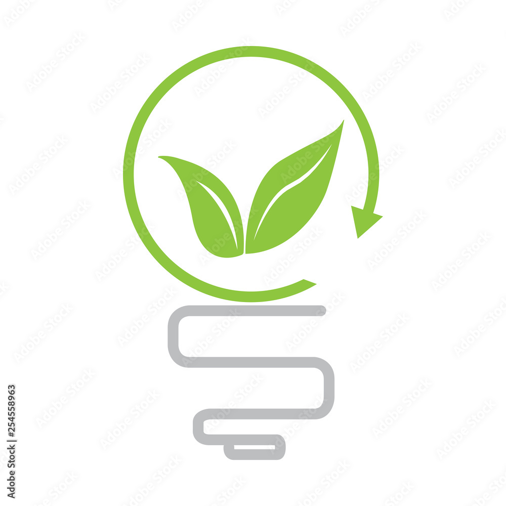 Isolated abstract lightbulb witn a plant. Eco icon. Vector illustration design