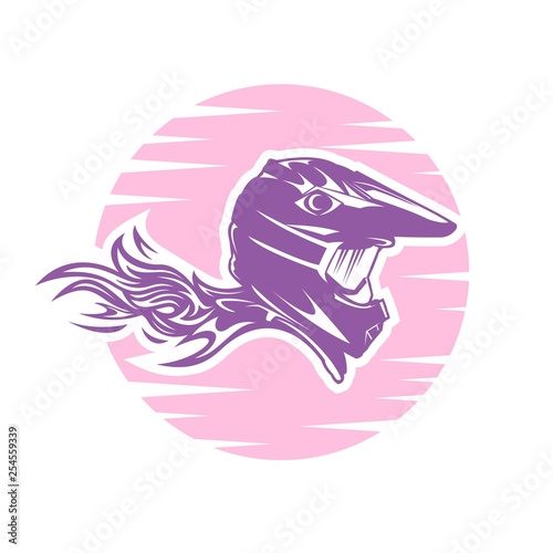 Female Motocross Vector Design Illustration