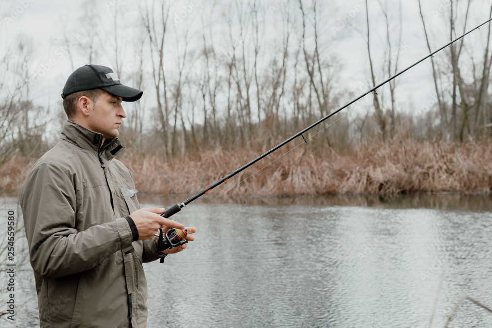 Young man is fishing Young man is fishing