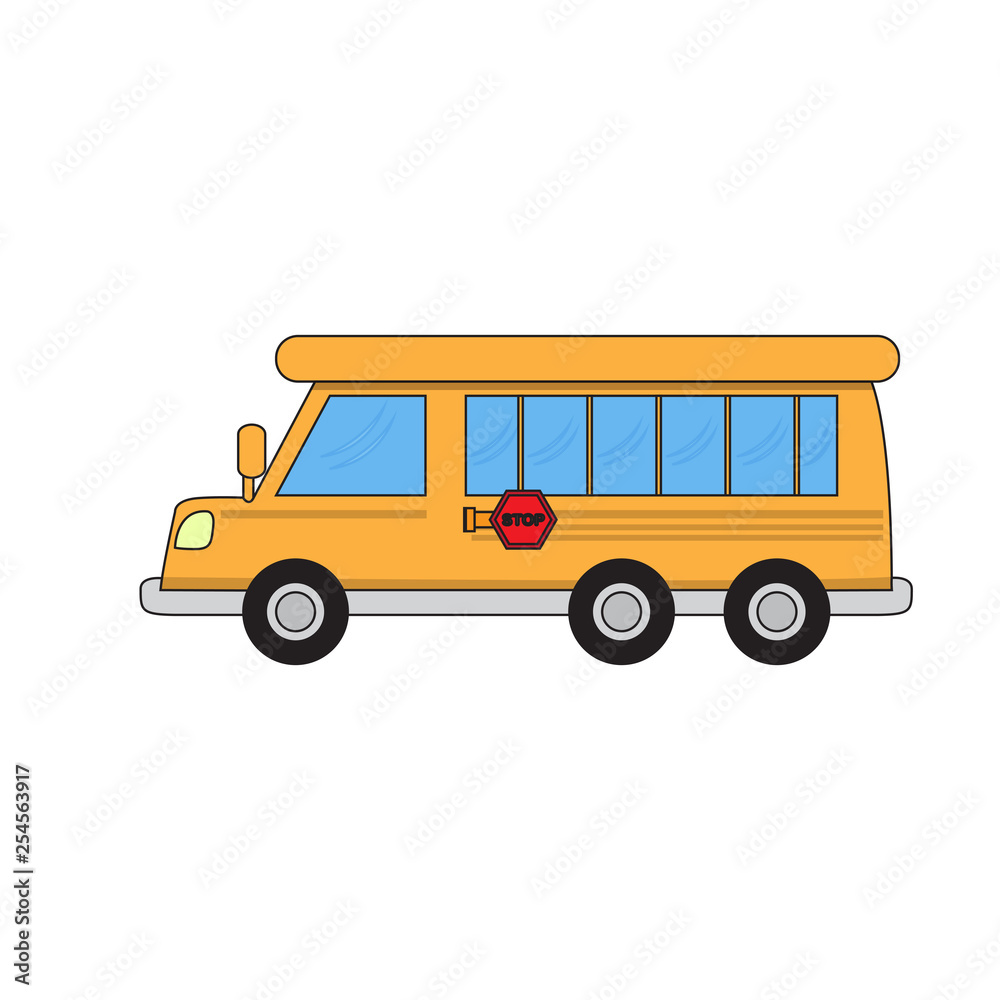 Isolated school bus cartoon. Vector illustration design