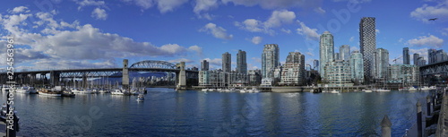 Panoramic view of Burrard Street Bridge in Vancouver downtown, BC, Canada © Fangzhou
