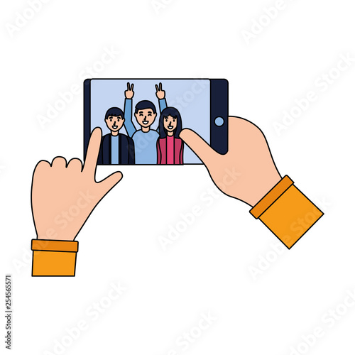 people taking selfie