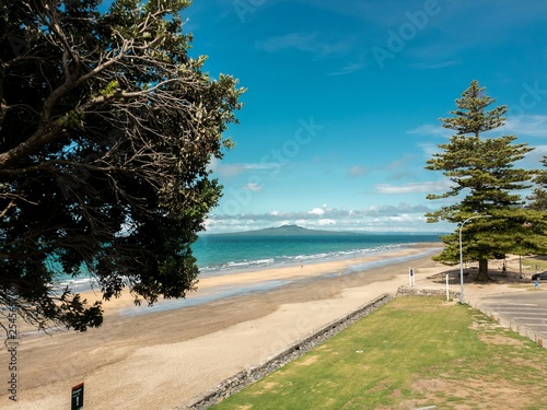 Rangitoto island from Mairangi Bay beach  photo