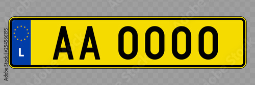 Vehicle number plate.