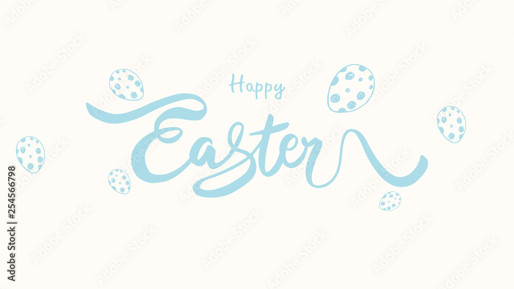 Vector illustration. Happy Easter Hand drawn elegant modern colorful lettering isolated on background. - Vector Vector illustration. Happy Easter Hand drawn elegant modern colorful lettering isolated on background. - Vector