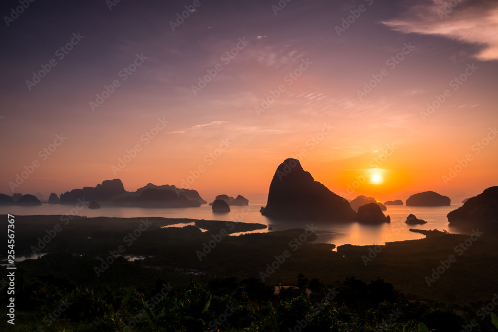Sunrise over the  beautiful islands