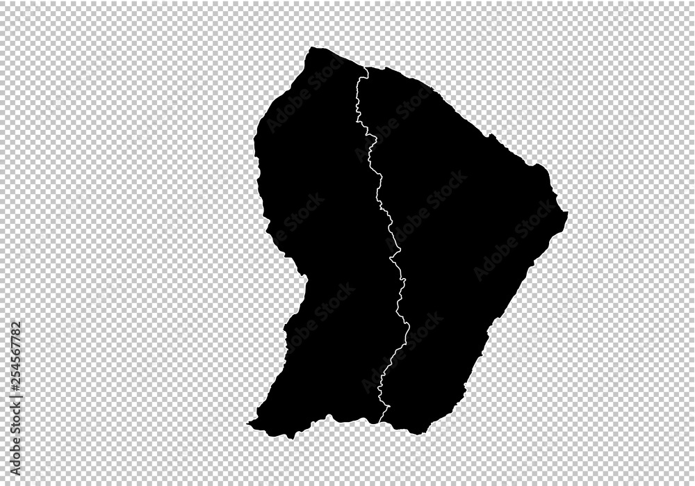 French Guiana Map High Detailed Black Map With Counties regions french-guiana-map-high-detailed-black-map-with-counties-regions