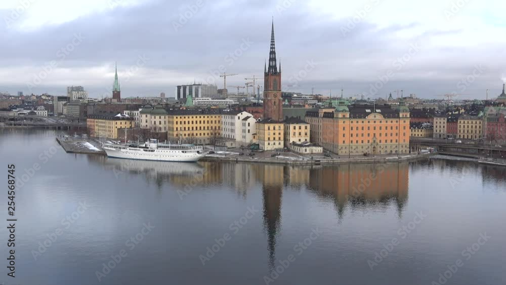 View of the island Riddarholmen (Knight island), cloudy March day. Stockholm, Sweden View of the island Riddarholmen (Knight island), cloudy March day. Stockholm, Sweden
