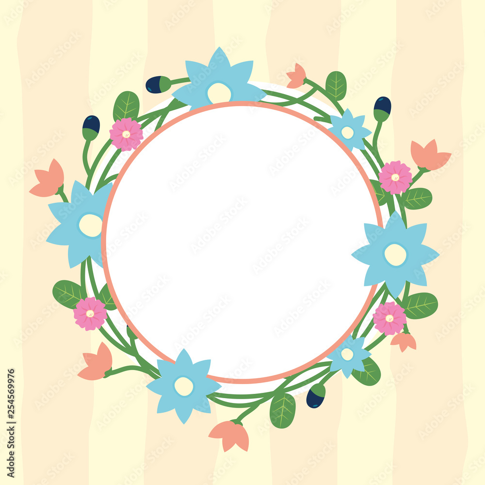 round frame flowers floral