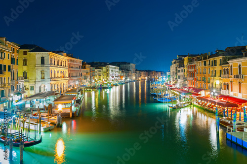Grand Canal of Venice, Italy at night