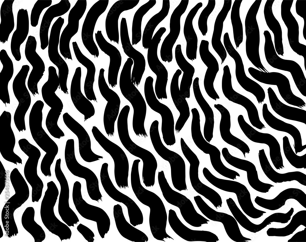 Brush grunge pattern. White and black vector.