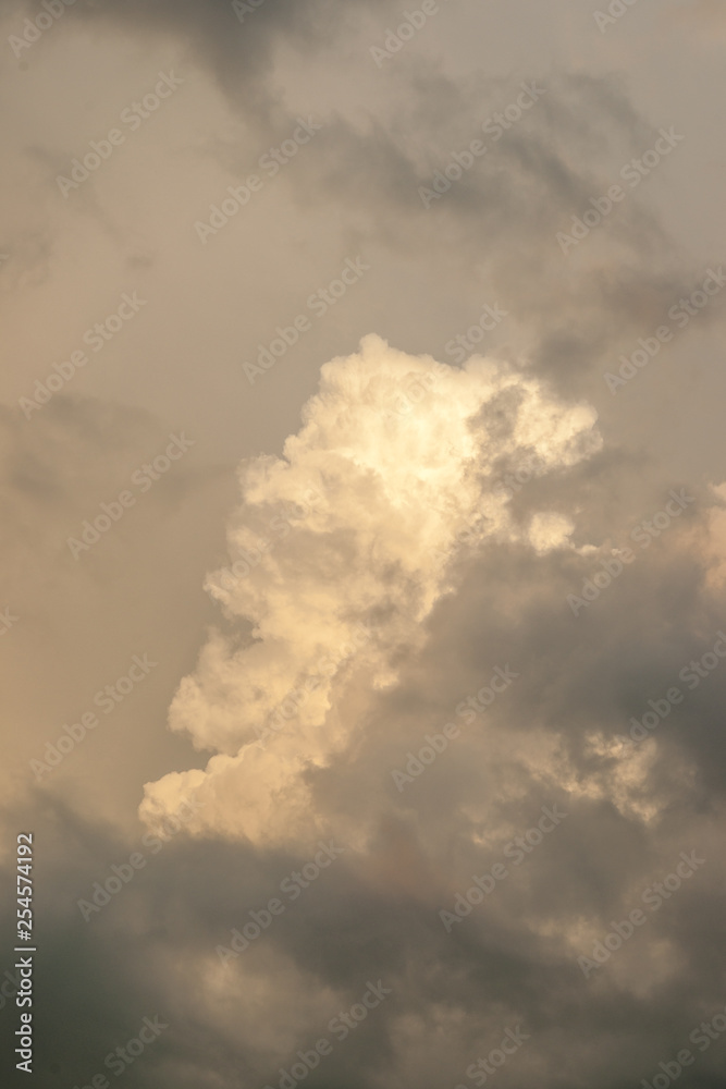 Cumulus Cloud in the Evening Sun Light