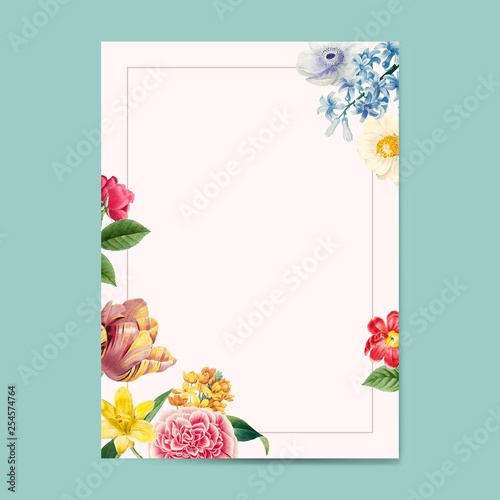 Blank floral invitation copy space