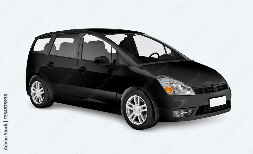 Black minivan car