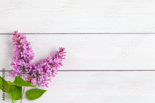 lilac on a wooden background