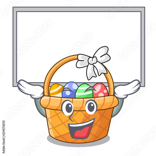 Up board easter basket ball in cartoon shape