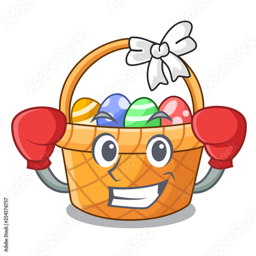 Boxing easter basket ball in cartoon shape