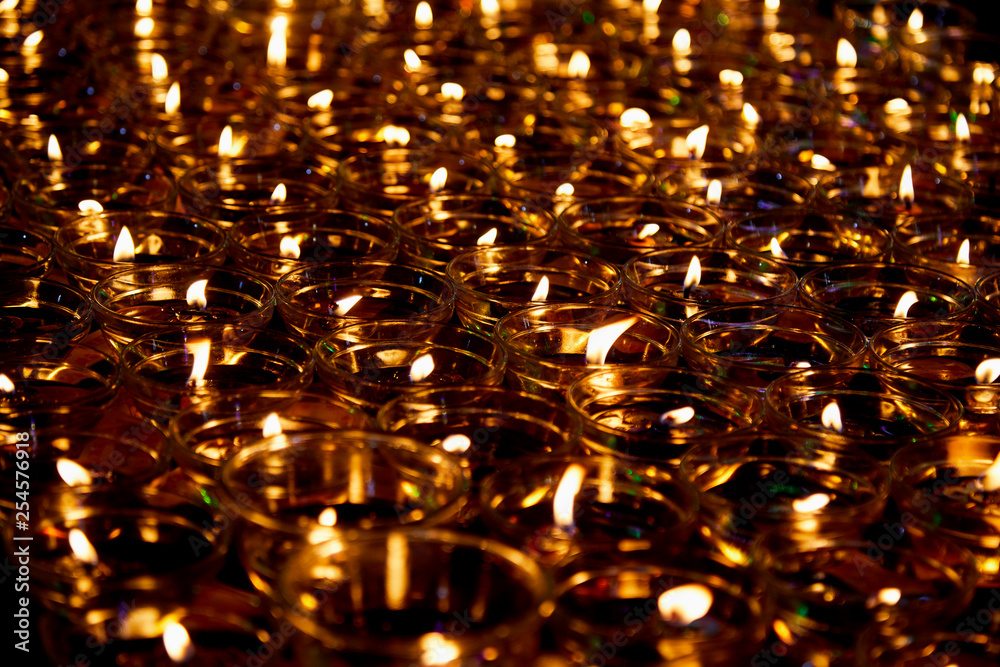 Fire in glasses for blessing Buddha Fire in glasses for blessing Buddha
