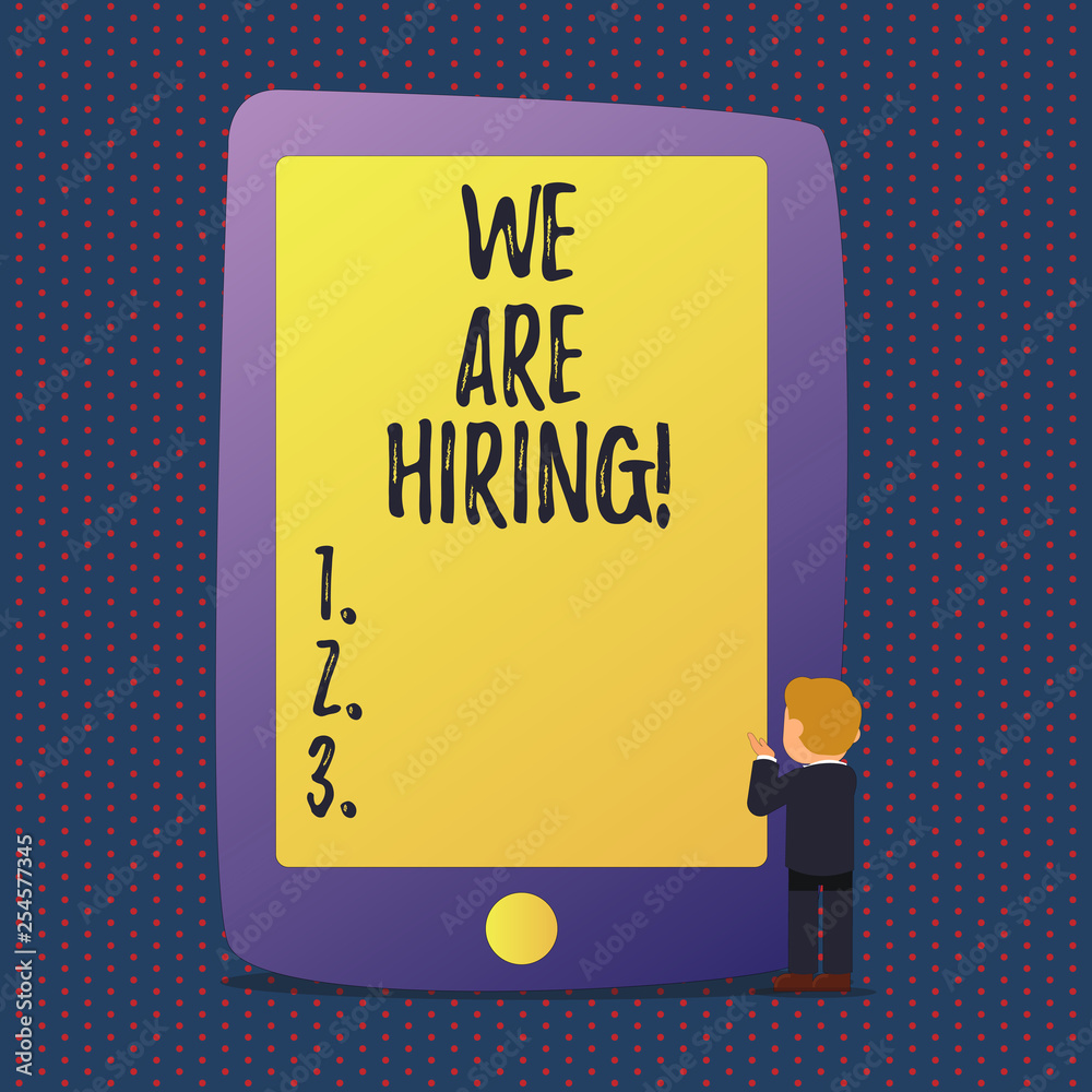 Handwriting text We Are Hiring. Conceptual photo pay someone to do a particular job for company in future Handwriting text We Are Hiring. Conceptual photo pay someone to do a particular job for company in future