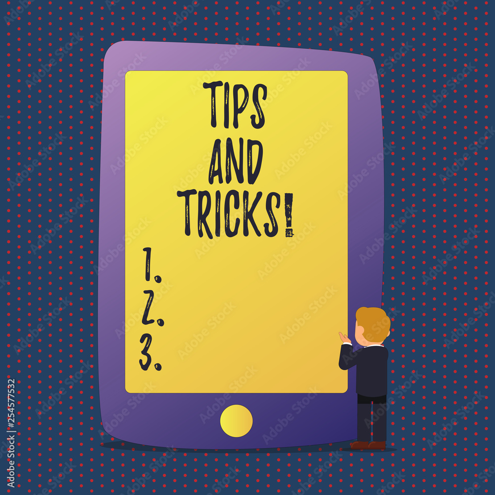 Handwriting text Tips And Tricks. Conceptual photo Suggestions to Make things easier Helpful Advices Solutions Handwriting text Tips And Tricks. Conceptual photo Suggestions to Make things easier Helpful Advices Solutions