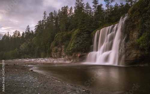 Tsusiat Falls is a beautiful waterfall on the West Coast Trail in British Columbia, Canada.