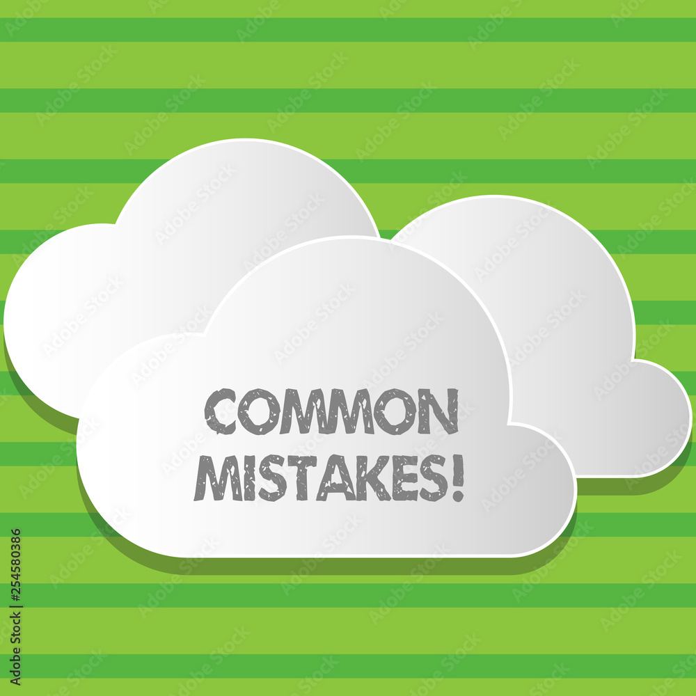 Writing note showing Common Mistakes. Business concept for lot of showing do same action in wrong way Writing note showing Common Mistakes. Business concept for lot of showing do same action in wrong way