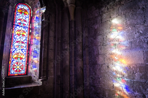 interior of a medieval sanctuary in southern england