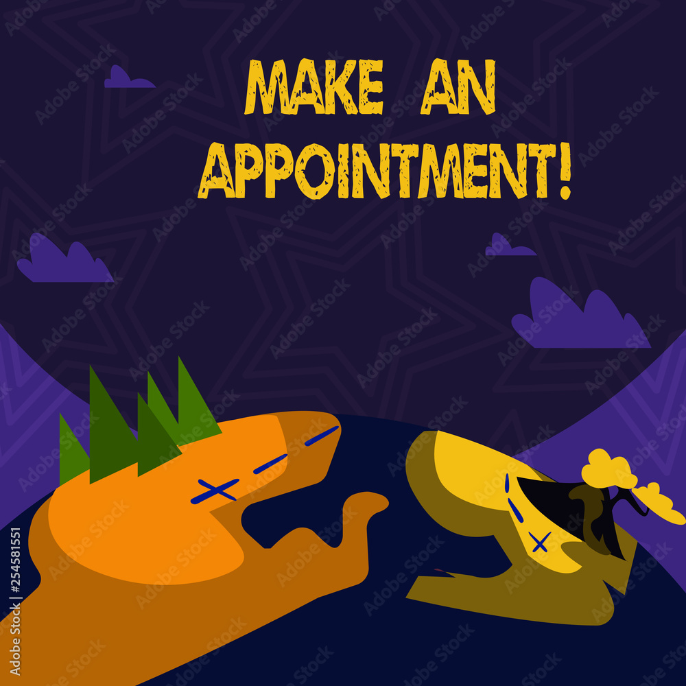 Text sign showing Make An Appointment. Business photo text Schedule Arrangement Deadline Session Engagement