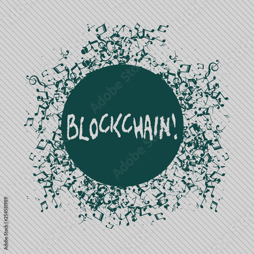 Conceptual hand writing showing Blockchain. Concept meaning Register Log Financial Statement Digital Data Technology Record photo