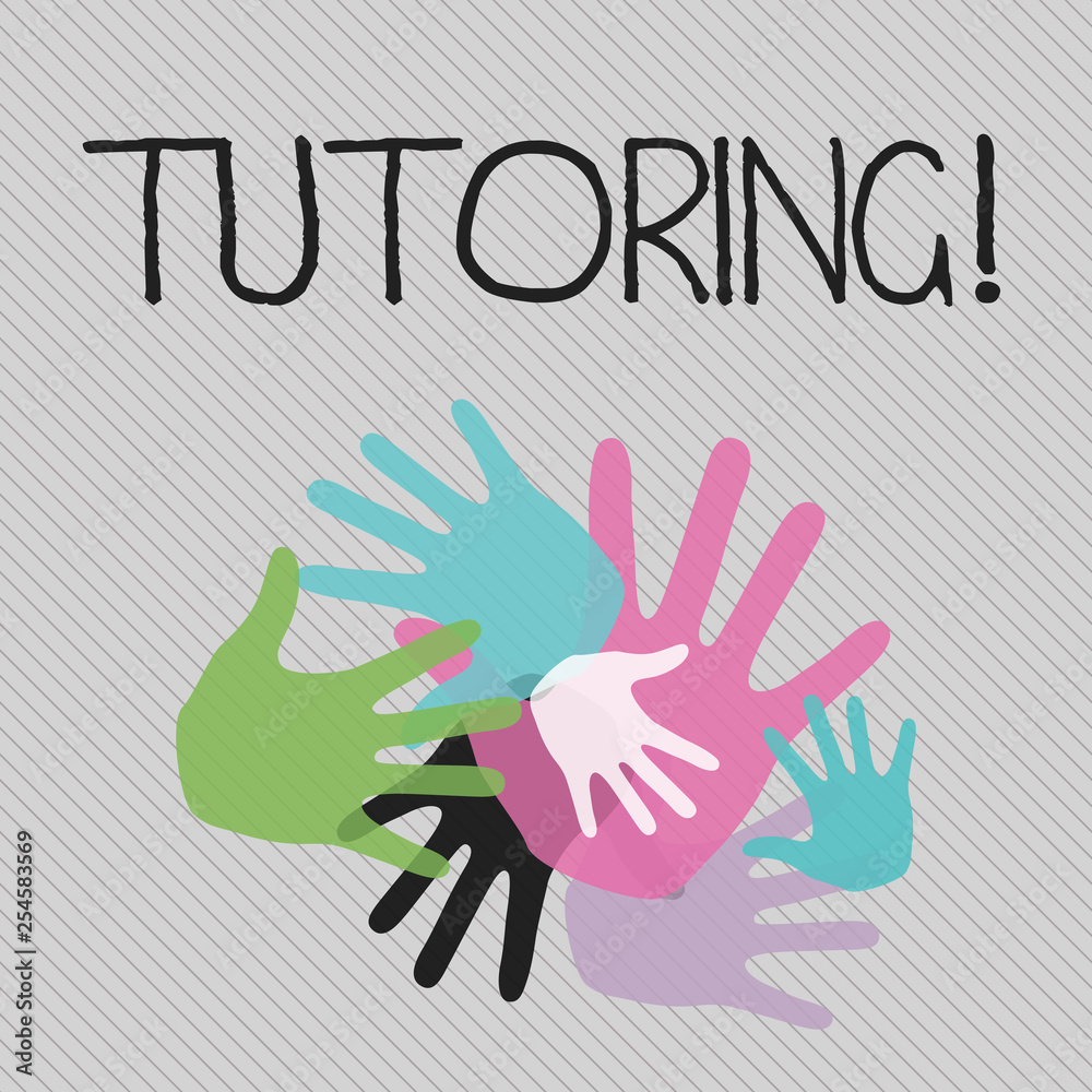 Conceptual hand writing showing Tutoring. Concept meaning Mentoring Teaching Instructing Preparing Supporting Give lessons Conceptual hand writing showing Tutoring. Concept meaning Mentoring Teaching Instructing Preparing Supporting Give lessons
