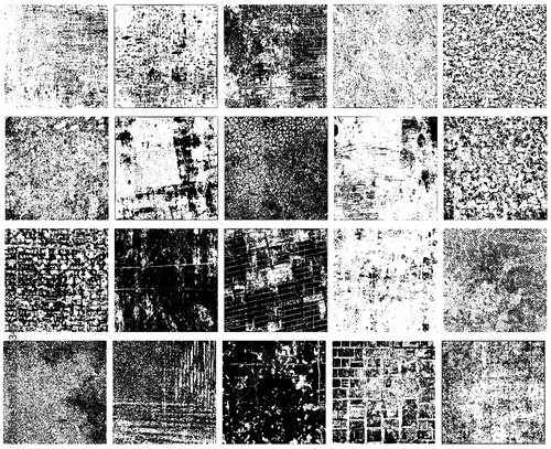 Collection of grunge textures. Gloomy background of scratches, chips, scuffs. Vintage dirty surface