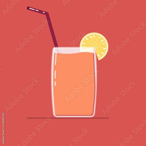 Summer cocktail in flat style