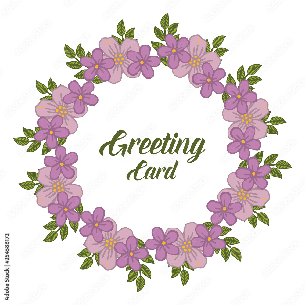Vector illustration template of greeting card with pattern art floral frame