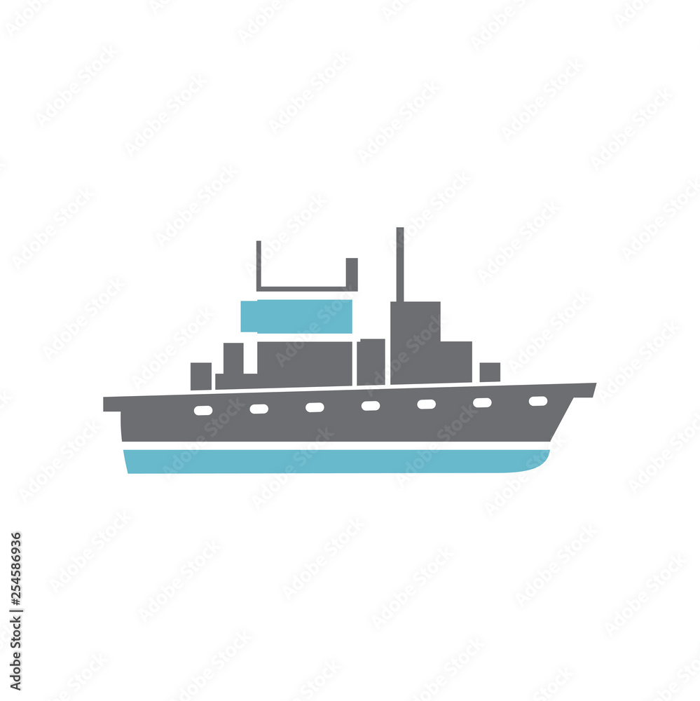 Ship icon on background for graphic and web design. Simple vector sign. Internet concept symbol for website button or mobile app.