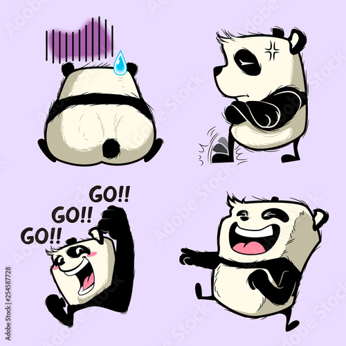 cute panda sticker  panda patches