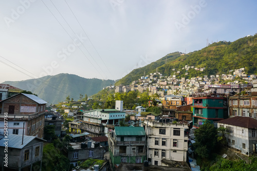 The beauty of the mountain town of Aizawl, Mizoram, India photo