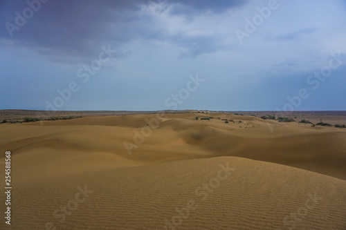 Dawn over the sand dunes of the desert in Rajasthan  India