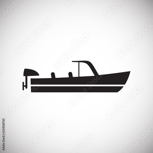 Ship icon on background for graphic and web design. Simple vector sign. Internet concept symbol for website button or mobile app.