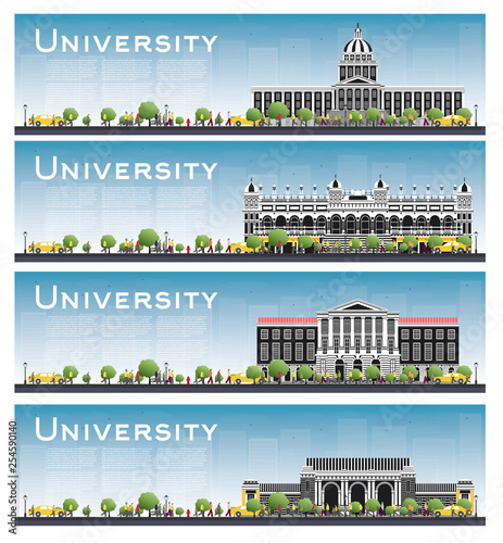Set of University Campus Study Banners.
