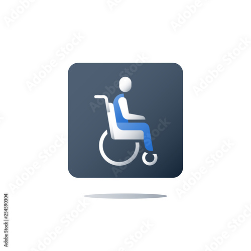 Medical assistance services, wheelchair and cross, health care, disability concept, handicapped accessibility