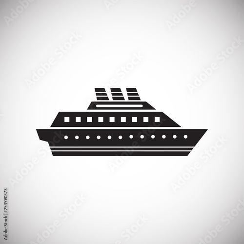 Ship icon on background for graphic and web design. Simple vector sign. Internet concept symbol for website button or mobile app.